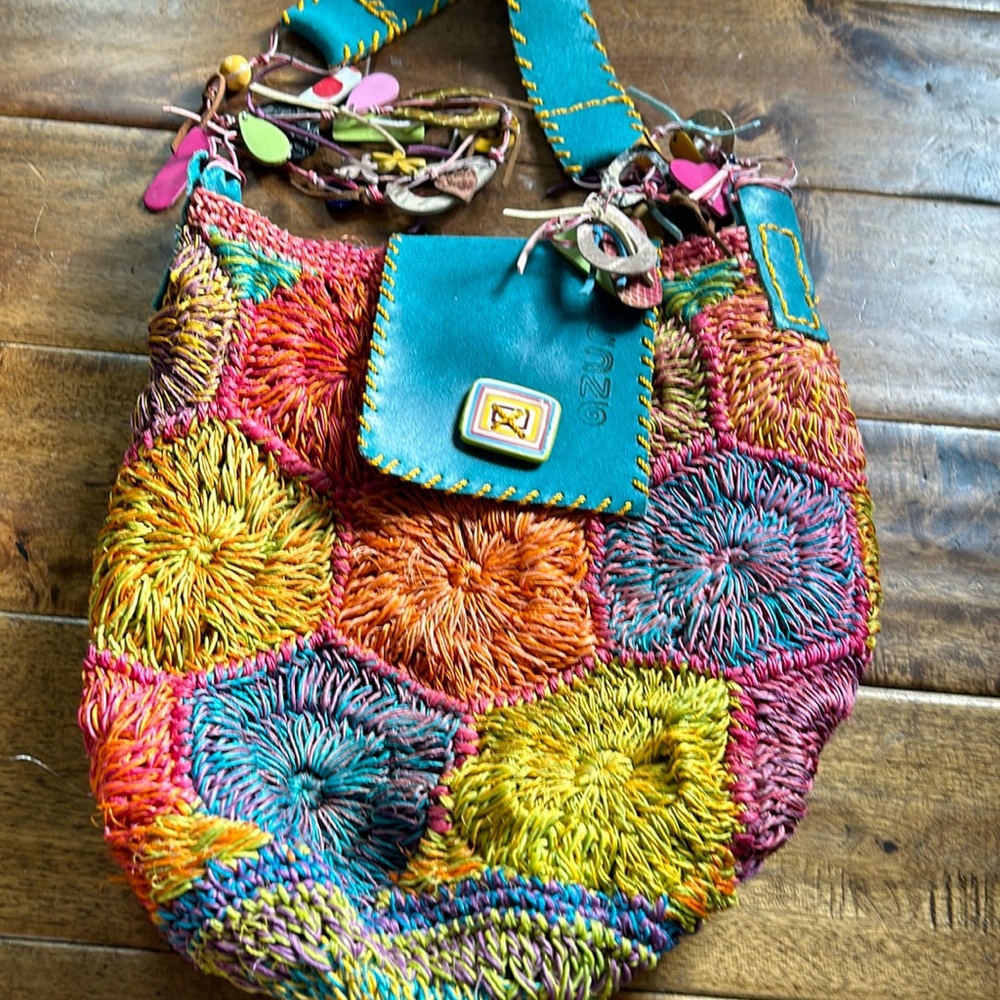 Colorful Hexagon Crochet Bag